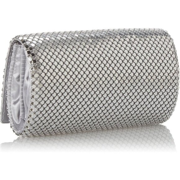 ❤️Metal Mesh Roll Bag Clutch Purse 4.5" x 7.5" x 2" Shoulder Chain Included - Picture 2 of 6
